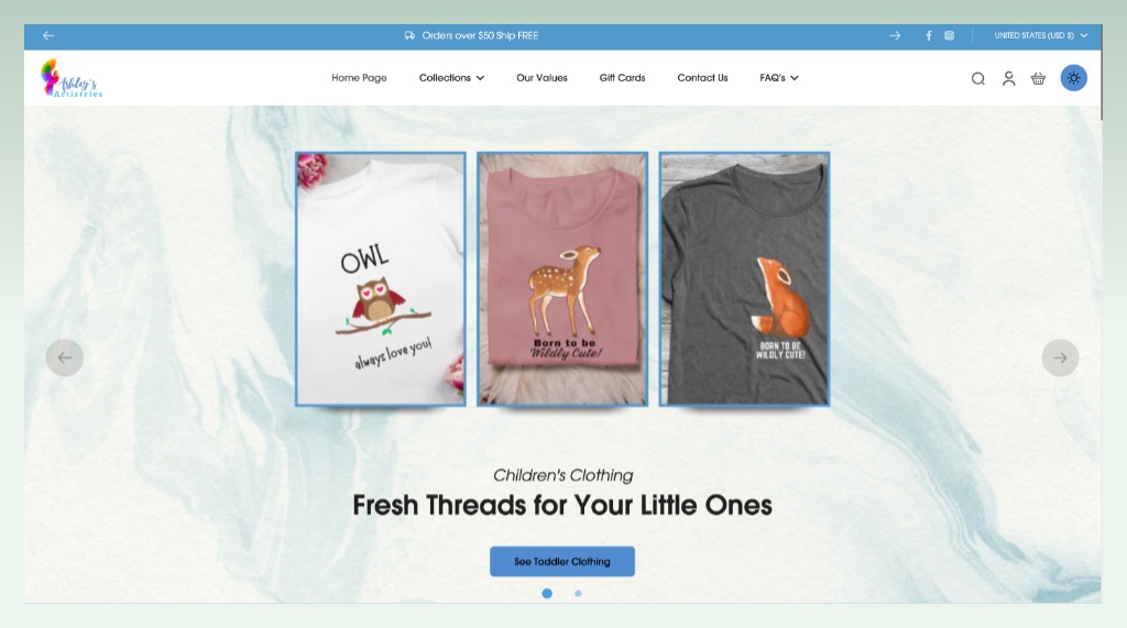 ashleys-artistries-store-shopify-dropshipping-themes