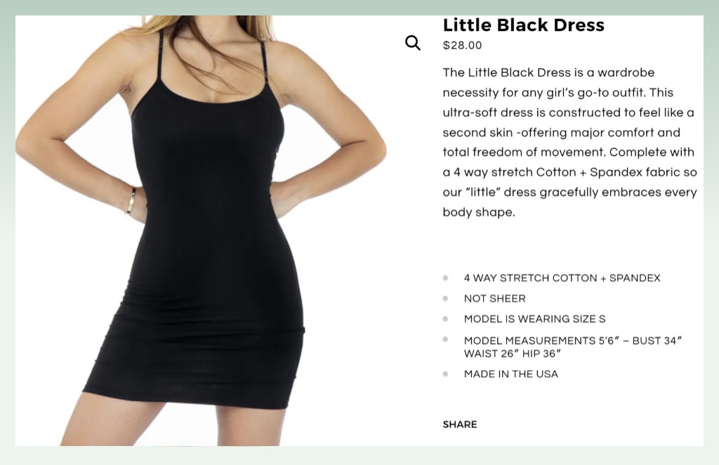 clothing description examples