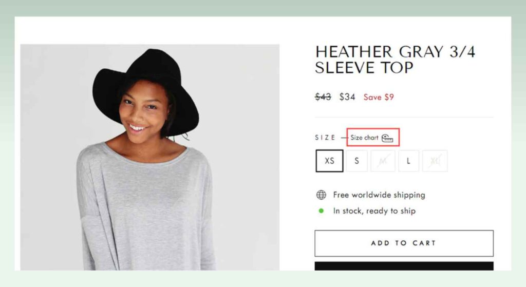 size-chart-of-the-impulse-shopify-theme