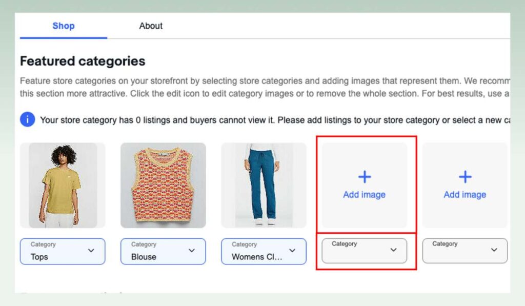eBay-store-interface
