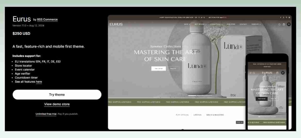 Eurus-Shopify-theme Â