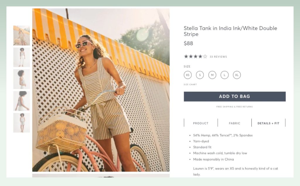 Free product descriptions template for clothing