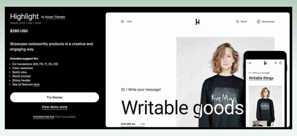Highlight-Shopify-theme