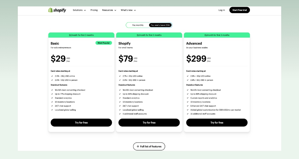 shopify-pricing-plan-shopify-vs-godaddy-ecommerce