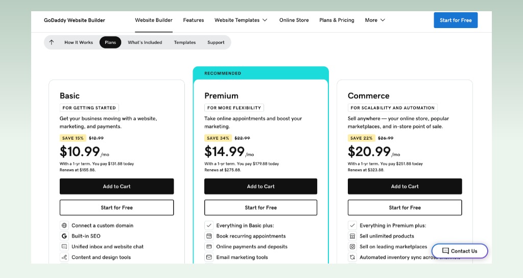 godaddy-pricing-plan-shopify-vs-godaddy-store