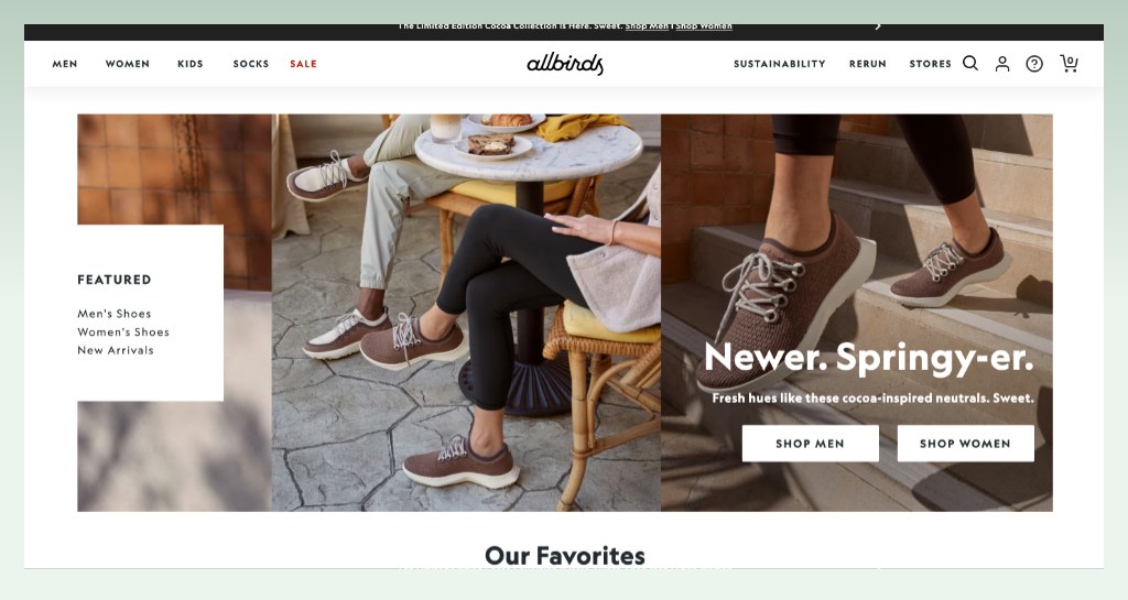 allbirds-website-homepage-shopify-vs-salesforce-commerce-cloud