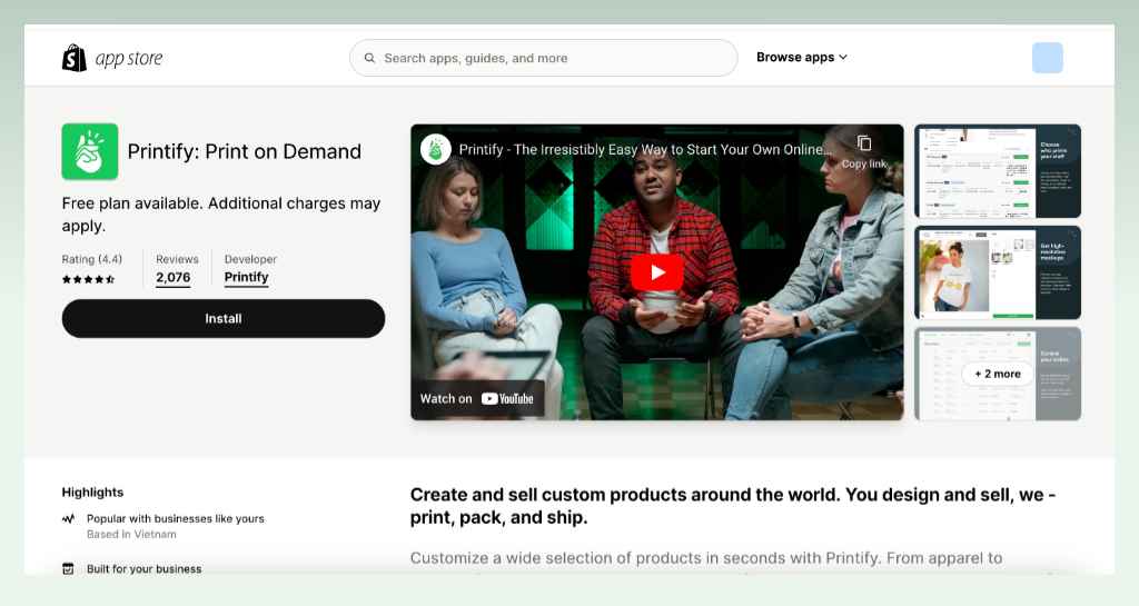 install-printify-app-on-shopify
