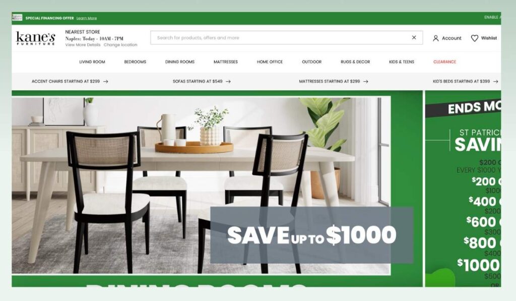 Kanes-furniture-best-shopify-furniture-stores