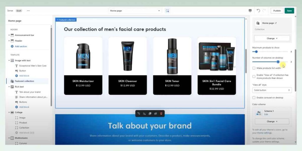 Page-layout-in-Sense-Shopify-theme