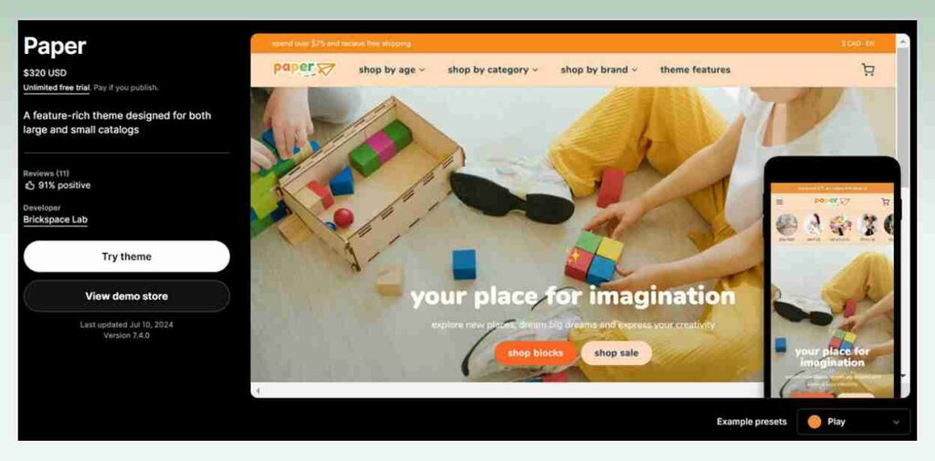 Paper-Shopify-theme