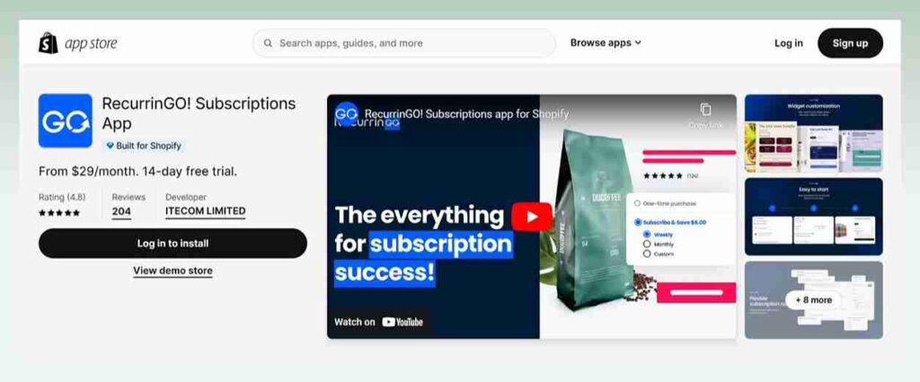 RecurrinGO!-Subscriptions