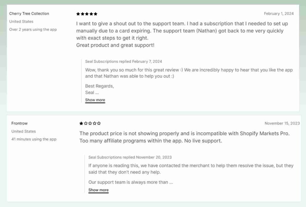 Seal-Subscriptions-user-reviews
