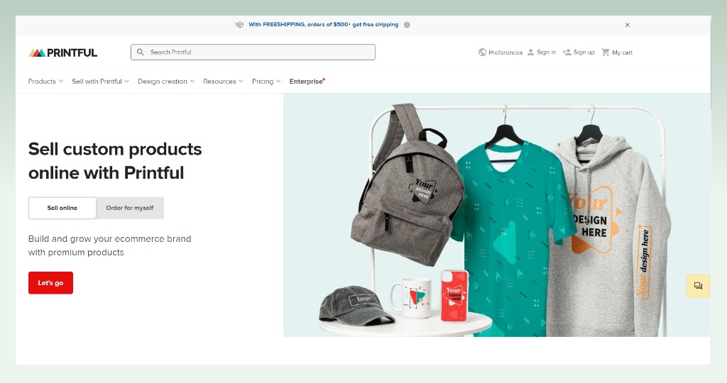 Select a POD service - Printful
