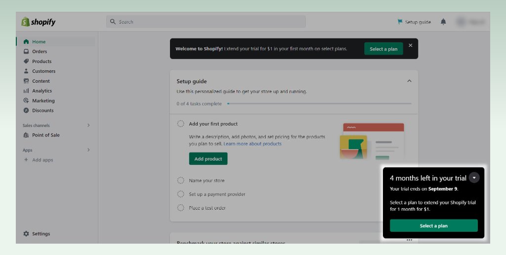 shopify-4-month-free-trial