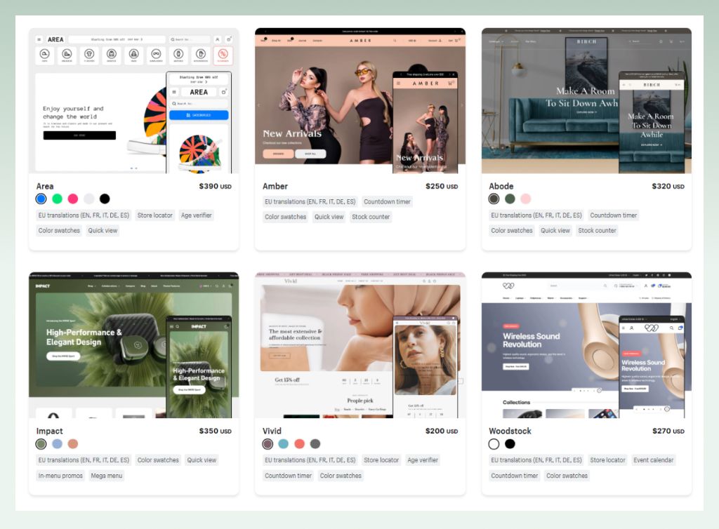 Shopify themes