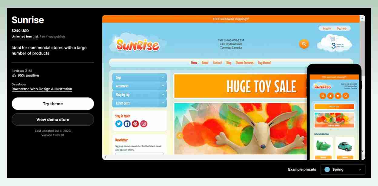 Sunrise-Shopify-theme