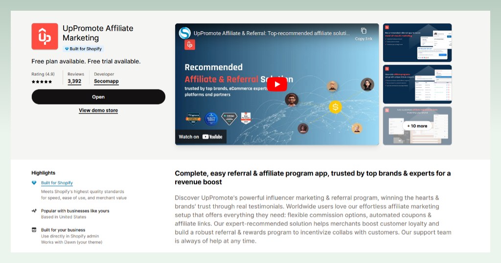 uppromote-best-free-shopify-apps