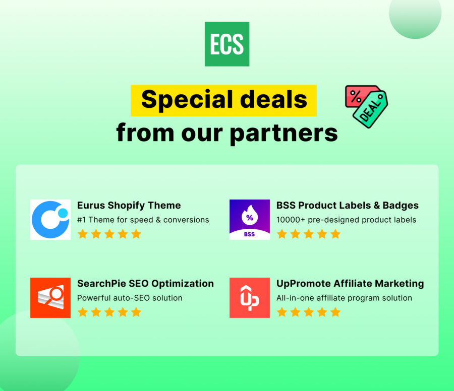 exclusive discount from ecomstart's partner exclusive discount from ecomstart's partner